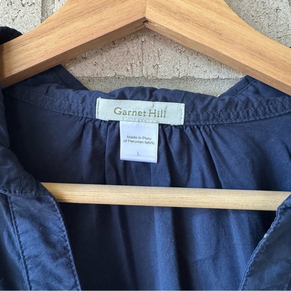 Garnet Hill Deep Blue Navy Casual Tunic Shirt - Picture 5 of 5